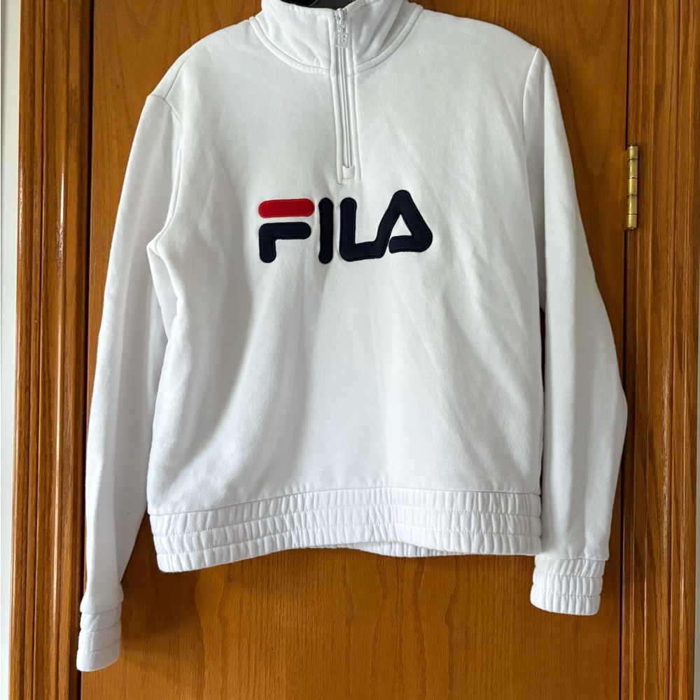 Fila White Pullover Sweatshirt